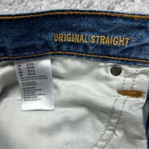 American Eagle Jeans Mens 32 x 32 Original Straight Regular Wash Classic Faded - Picture 3 of 5